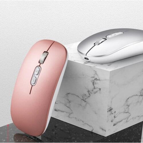 Silent Wireless Rechargeable Computer Mouse With Desktop Button Optical Ergonomic Mini Small Pink Mause For PC Laptop Mac Girl