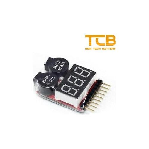 2pcs 1-8s two-in-one voltage display bb low voltage alarm electric double function double-horn