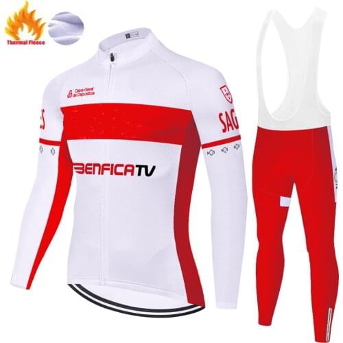 2020 Lisboa BENFICA Cycling jersey Winter Thermal Fleece cycling clothing Men ropa ciclismo hombre invierno uniforme