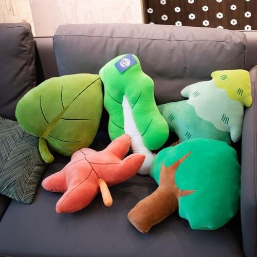 3D Simulation New Plush Forest Trees Leaves Butterflies Toys Home Decor Sofa Bed Cushion Children Sleeping Toys Kids Gifts