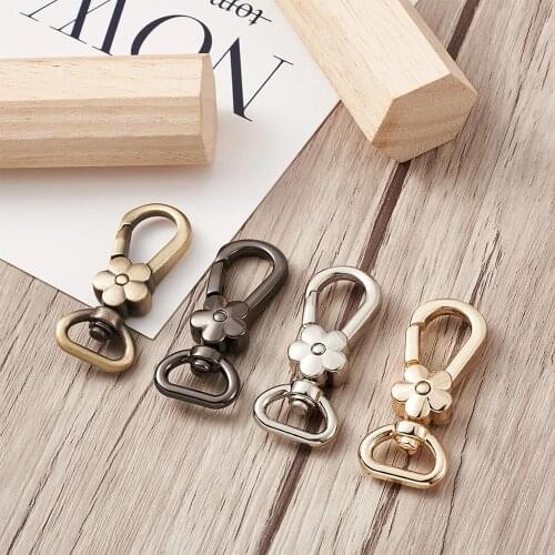 5pcs/set Alloy Swivel Clasps Swivel Snap Hook Clasp Flower Jewelry Making Supplies Bag Keychain DIY Accessories 46x19.5x8.5mm