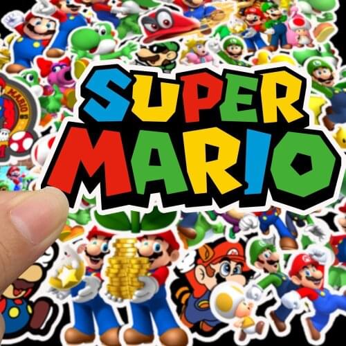50 pcs Super Mario Stickers for Car Styling Bike Motorcycle Phone Laptop Travel Luggage Cool Funny Sticker JDM Decal