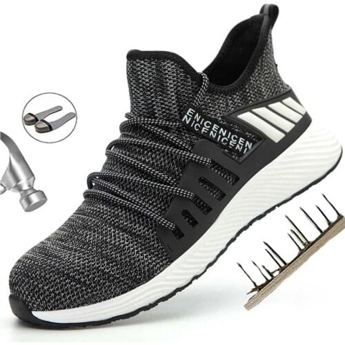 Safety Work Shoes Ultra-light Steel Toe Cap Boots Breathable Indestructible Anti-piercing Outdoor Sneakers Protection Shoes