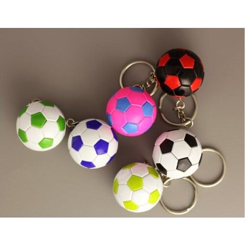 FREE SHIPPING BY DHL 100pcs/lot New PVC Mini Football Keychains Good Quality Plastic Football Keyrings for Gifts