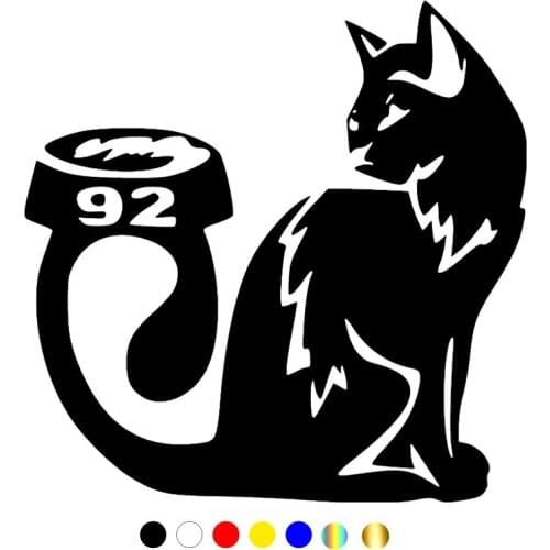 CS-081#12*12cm Cat with a choice of a bowl AI 92 funny car sticker and decal silver/black vinyl auto car stickers