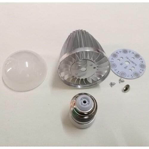 DIY E27 7W LED bulbs Lamp Shell 7*1W high Power Bulb Case X10