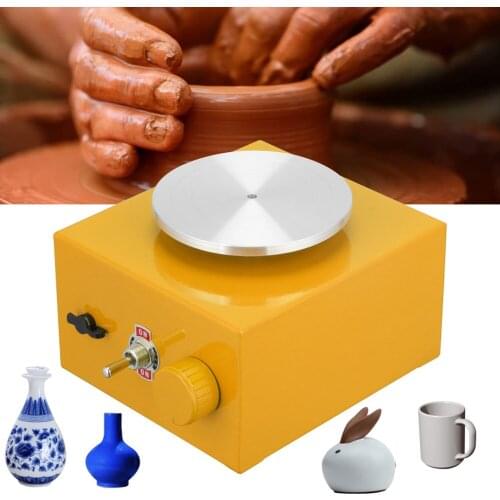 Electric Pottery Wheel Forming Machine With Tray & Sculpting Kit Ceramic Art Craft DIY Clay Tool Mini Pottery Turntable EU US
