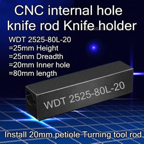WDT2525-80L-20 CNC Inner hole turning tool rod Knife holder Install 20mm petiole Turning tool Free shipping