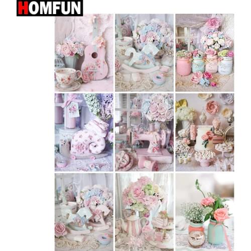 HOMFUN Full Square/Round Drill 5D DIY Diamond Painting "Sewing machine" 3D Diamond Embroidery Cross Stitch Home Decor Gift