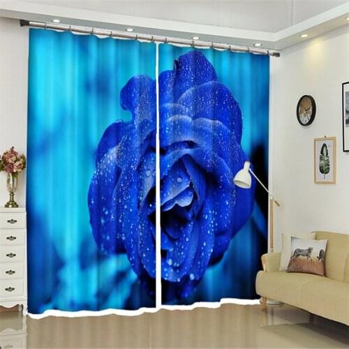 Customized Large flowers Luxury 3D Blackout Window Curtain Drapes For Living room Bed room Hotel Wall Tapestry Cortinas