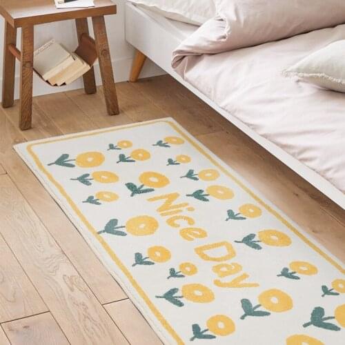 Ins Bed Side Mat Flower Area Rugs for Bay Window Cartoon Floor Mats for Living Room Tatami Floor Rugs Dormitory Office Nap