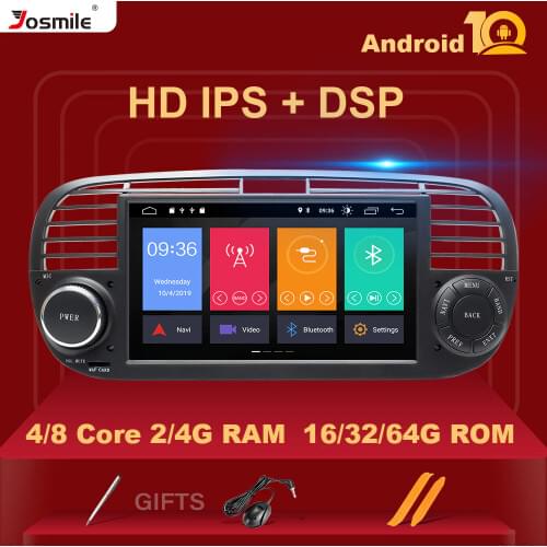 IPS 4GB 64GB 8 Core 1 Din Android 10 .0 Car DVD Player For FIAT 500 Radio Multimedia Car GPS Navigation Stereo Audio Head unit
