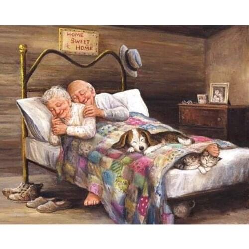 Full Square/round Drill 5D DIY Diamond Painting "old couple" handmade 3D Embroidery arts Cross Stitch Mosaic Decor gift WG080