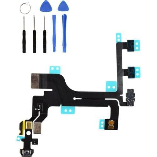 FOR IPhone 5C Volume Audio Mute Power ON OFF Button Key Flex Cable Repair Kit Gift