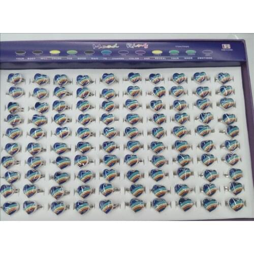 Mood Rings rainbow heat hearts love mood colorful color ring Adjustable ring opening