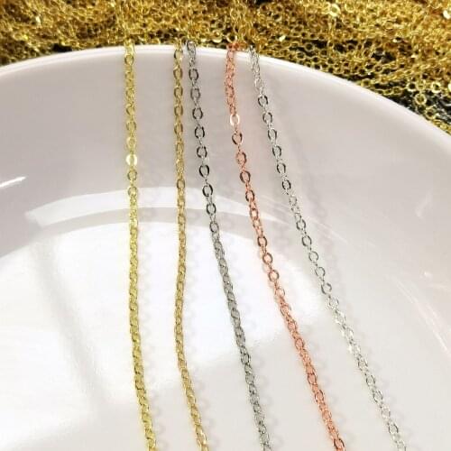 True Gold Plated Copper Necklace Earring O Link Chains DIY Findings Jewelry Making Accessories