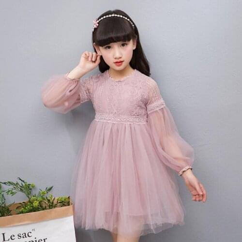 MERI AMMI Children Girl Clothing Lace Sleeve Princess Dress Party Dress For 3-12 Year Girl,J642