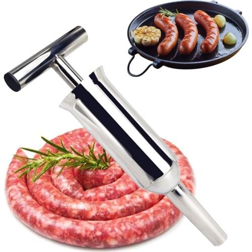 Hand Operated Meat Stuffer Filler Kitchen Manual Sausage Maker Kitchen Meat Tools Filling Funnel Meat Grinder Filling Meat Tube