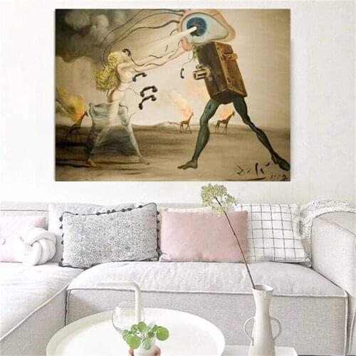 Salvador Dali Surrealism Wall Art Picture Canvas Painting Retro Quadro Posters and Print for Living Room Home Cuadros Decoration