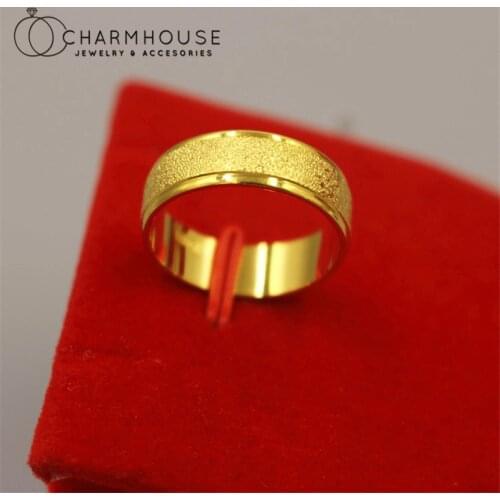 Engagement Rings For Women Man 24K Gold Plated Finger Ring Size 6/7/8/9/10/11/12 Bague Femme Anillo Wedding Jewelry Best Gifts