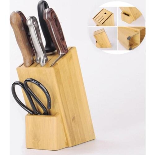 Home Kitchen Knife Holder Storage Bamboo Block Stand Large Capacity Organizer eco-friendly kitchen knife