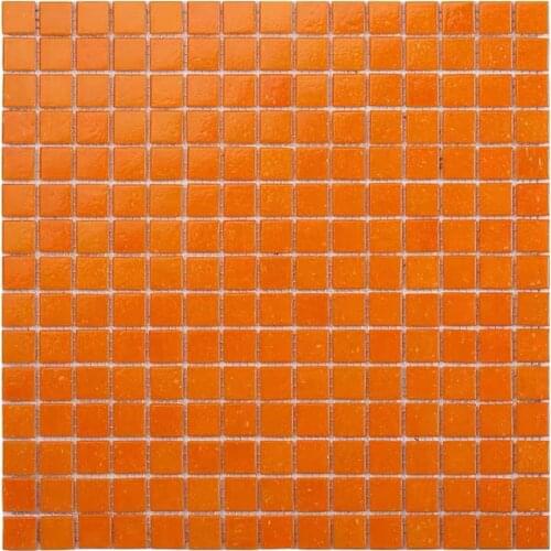 Popular design factory price orange glass mosaic tile