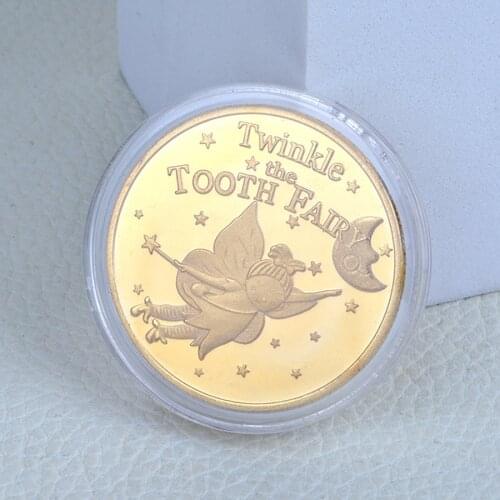 Tooth Fairy Gold Plated Commemorative Coin For Kids Change Tooth Gifts Collecting Physical Metal Commemorative Coins