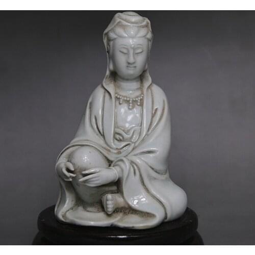 Rare Chinese QingDynasty porcelain Seated Buddha /Bodhisattva statue,DeHua kiln,best Home Decorations&Collection,Free shipping