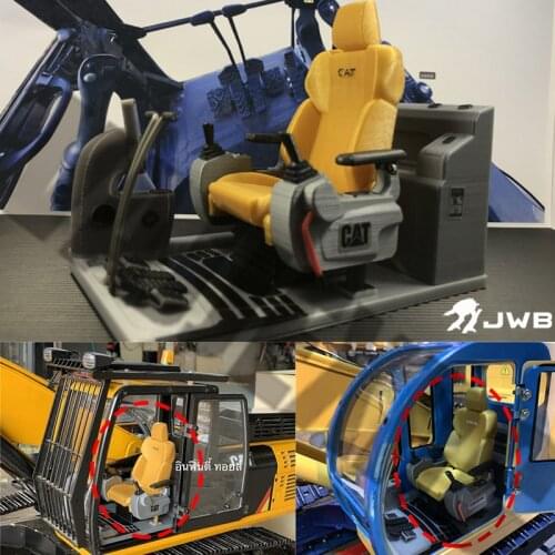 RC Hydraulic Excavator Cab Seat and Control Display System Assembly for 1/12 Scale Remote Control Excavator