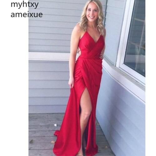 Simple Sexy Blue Plus Size Evening Dress Mermaid Floor Length Side Split Sleeveless Sweep Train Evening Gowns Custom Made