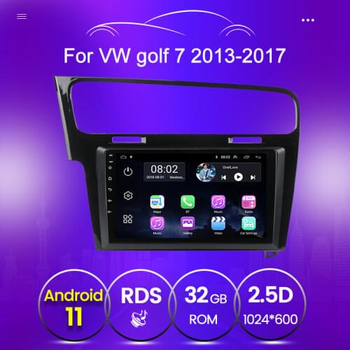 2 din Android 2G+32G car radio For Volkswagen Golf 7 2013 2014-2017 audio multimedia player Car Stereo IPS 2.5D