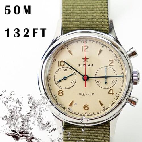 2021 Military Watch Mens Original Seagull 1963 ST1901 Caliber Chronograph Sapphire Men Watch Waterproof Stainless Steel Clock