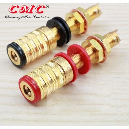 4pcs CMC-838-L-GU High End Performance Gold Plated long Binding posts