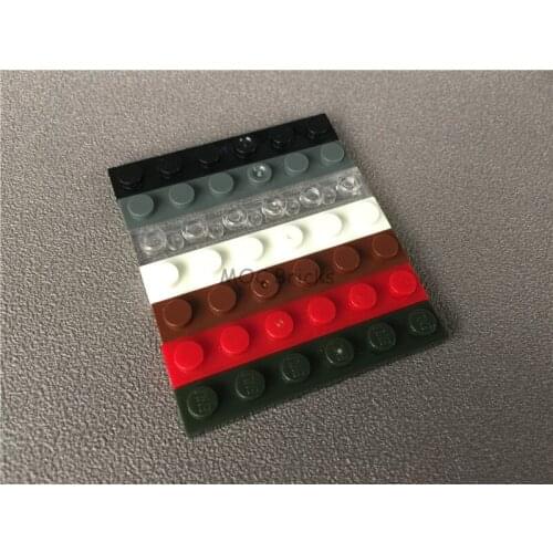 50pcs\lot MOC Bricks Colorful plate 1x6 fit with 3666 Educational building blocks Figure toys for children Kids Xmas gift Dolls