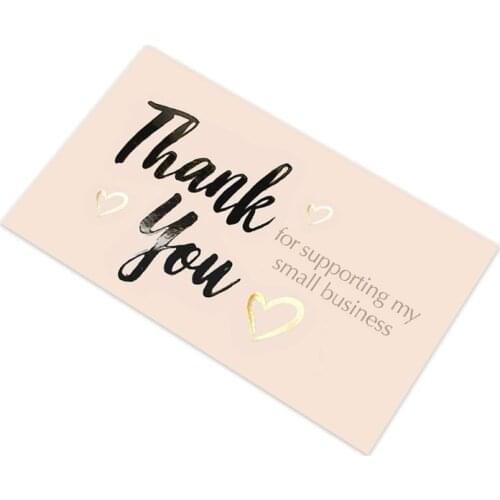 50pcs Thank You for supporting My Small Business Card Thanks Greeting Card Gift QX2E