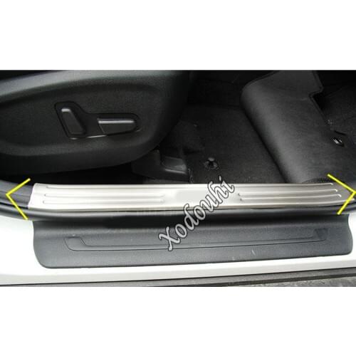 Car sticker styling cover pedal door sill scuff plate inner built threshold frame parts 4pcs For Kia Sportage KX5 2019 2020