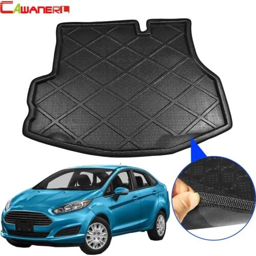 Cawanerl Car Styling Trunk Mat Floor Boot Tray Liner Carpet Cargo Mud Kick Luggage Pad For Ford Fiesta Sedan 2009-2017
