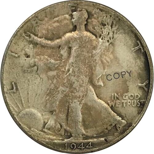 S 1944 United States Walking Liberty Half Dollar Cupronickel Plated Silver Collectibles Copy Coins