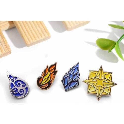 Fashion Flame Starlight Water Iceberg Brooches Totems pattern Enamel pins Brooches Custom Badges Lapel For Women Gifts