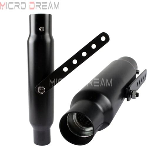 Motorbike Shortly Exhaust Muffler Black Antiqued 12" Silencer Pipes for Harley Chopper Scrambler Cafe Racer Universal