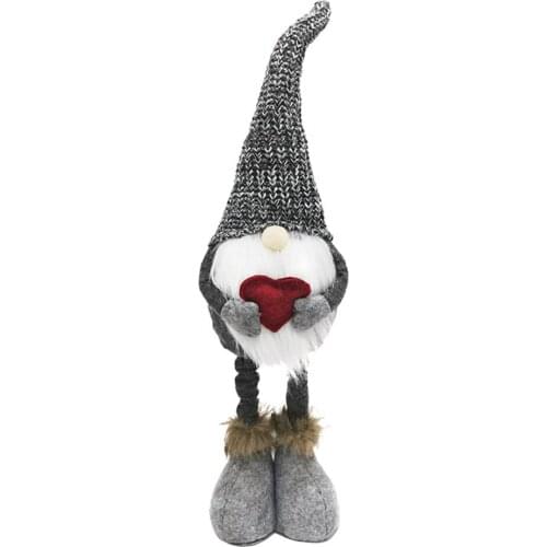 Cartoon Long Legged Scalable Swedish Gnome Old Man Faceless Doll Plush Handmade Elf Toy Creative Children Holiday Home Party