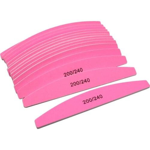 50pcs Boat Nail Files 200/240 Nailfiles For Manicure Sandpaper Buffer For UV Gel Polish Women Beauty Double Side Buffing Block