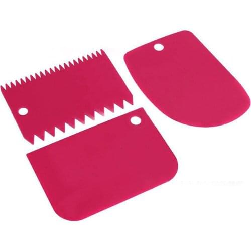 PP Plastic Butter Knife Cake Cream Scraper Pure Color Dough Cutters Multiduty 3Pcs/Set Kitchen Supplies