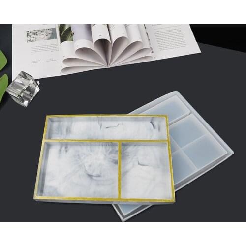 DIY Crystal Tray Mold Containing Box Tray Epoxy UV Resin Craft Table Decoration Plate Set Resin Silicone Mold Jewelry Making