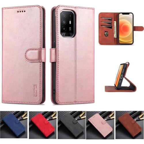 Shockproof Phone Case for OPPO A72 A94 A93 A55 A35 F19 Pro+ Reno 5Z 5K Etui Folded Bracket Card Holder Flip Wallet Leather Cover