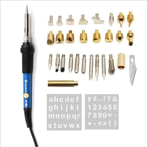 Adjustable electric soldering iron set soldering brush 28 carving tools 220V / 110V transmission adapter + soldering head