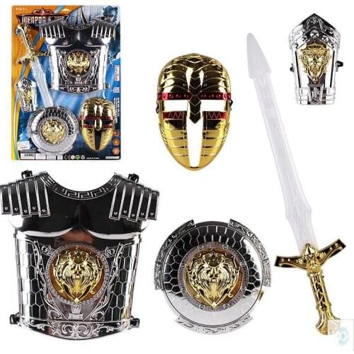 Role-playing Toys Halloween Armor Warrior Props Can Wear Childrens Performance Props Pirate Sword Toy Shield Set
