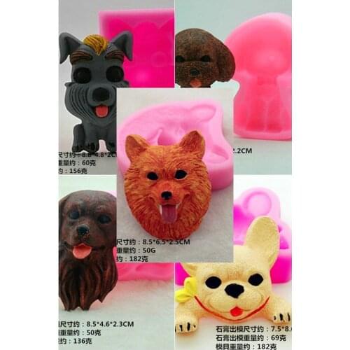 Dog seirers Aromatherapy plaster car outlet clamp mold ornaments silicone cake decoration mould