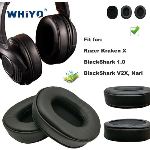 Replacement Ear Pads for Razer Kraken X BlackShark 1.0 BlackShark V2X Nari Headset Parts Leather Cushion Velvet Earmuff Earphone