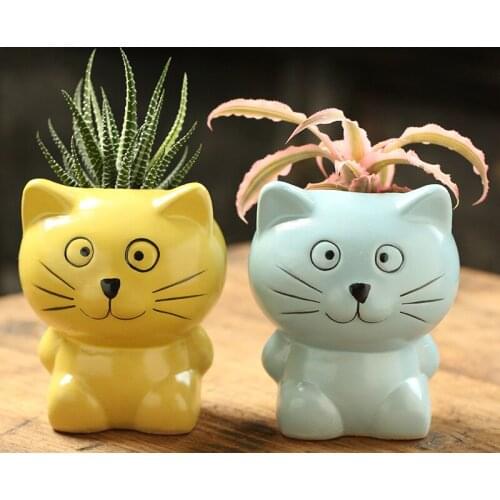 Succulent Flowerpot Ceramic Breathable Coarse Pottery Creative Indoor Meat Plant Flowerpot Combination Without Plant